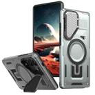 For Samsung Galaxy S25 Ultra 5G Shield Frame Holder MagSafe Phone Case(Grey) - 1