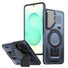 For Samsung Galaxy S25 Edge 5G Shield Frame Holder MagSafe Phone Case(Blue) - 1