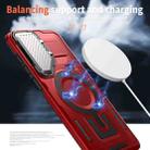 For Samsung Galaxy S25 Edge 5G Shield Frame Holder MagSafe Phone Case(Red) - 3