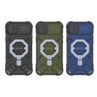 For iPhone 14 Pro Max Camera Shield Armor MagSafe Holder Phone Case with Strap(Sapphire Blue) - 2