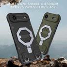 For iPhone 17 Air Camera Shield Armor MagSafe Holder Phone Case with Strap(Dark Green) - 3