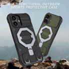 For iPhone 17 Camera Shield Armor MagSafe Holder Phone Case with Strap(Sapphire Blue) - 3