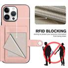 For iPhone 16 Pro Max Button Card Bag RFID Anti-theft Phone Case(Pink) - 3