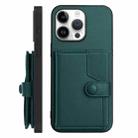 For iPhone 16 Pro Max Button Card Bag RFID Anti-theft Phone Case(Green) - 2