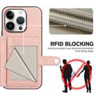 For iPhone 16 Pro Button Card Bag RFID Anti-theft Phone Case(Pink) - 3