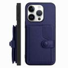 For iPhone 16 Pro Button Card Bag RFID Anti-theft Phone Case(Blue) - 2