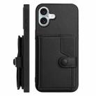 For iPhone 16 Plus Button Card Bag RFID Anti-theft Phone Case(Black) - 2