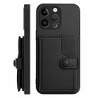 For iPhone 15 Pro Max Button Card Bag RFID Anti-theft Phone Case(Black) - 2