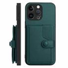 For iPhone 15 Pro Max Button Card Bag RFID Anti-theft Phone Case(Green) - 2