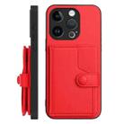 For iPhone 15 Pro Button Card Bag RFID Anti-theft Phone Case(Red) - 2