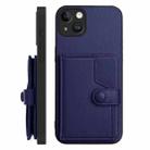 For iPhone 14 Plus Button Card Bag RFID Anti-theft Phone Case(Blue) - 2