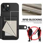 For iPhone 14 Button Card Bag RFID Anti-theft Phone Case(Black) - 3