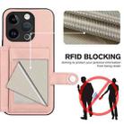 For iPhone 14 Pro Button Card Bag RFID Anti-theft Phone Case(Pink) - 3