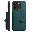 For iPhone 14 Pro Button Card Bag RFID Anti-theft Phone Case(Green) - 2