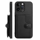 For iPhone 14 Pro Max Button Card Bag RFID Anti-theft Phone Case(Black) - 2