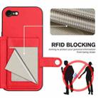 For iPhone SE 2022 / 2020 Button Card Bag RFID Anti-theft Phone Case(Red) - 3