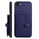For iPhone SE 2022 / 2020 Button Card Bag RFID Anti-theft Phone Case(Blue) - 2