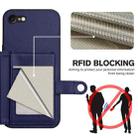 For iPhone SE 2022 / 2020 Button Card Bag RFID Anti-theft Phone Case(Blue) - 3