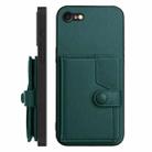 For iPhone SE 2022 / 2020 Button Card Bag RFID Anti-theft Phone Case(Green) - 2