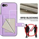 For iPhone SE 2022 / 2020 Button Card Bag RFID Anti-theft Phone Case(Purple) - 3