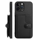 For iPhone 13 Pro Max Button Card Bag RFID Anti-theft Phone Case(Black) - 2