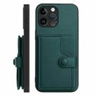 For iPhone 13 Pro Max Button Card Bag RFID Anti-theft Phone Case(Green) - 2