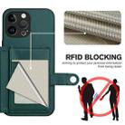 For iPhone 13 Pro Max Button Card Bag RFID Anti-theft Phone Case(Green) - 3