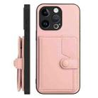 For iPhone 13 Pro Button Card Bag RFID Anti-theft Phone Case(Pink) - 2