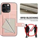 For iPhone 13 Pro Button Card Bag RFID Anti-theft Phone Case(Pink) - 3