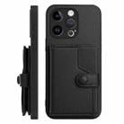 For iPhone 13 Pro Button Card Bag RFID Anti-theft Phone Case(Black) - 2