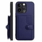 For iPhone 13 Pro Button Card Bag RFID Anti-theft Phone Case(Blue) - 2