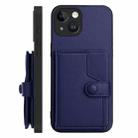 For iPhone 13 Button Card Bag RFID Anti-theft Phone Case(Blue) - 2