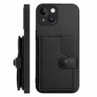 For iPhone 13 mini Button Card Bag RFID Anti-theft Phone Case(Black) - 2