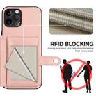 For iPhone 12 Pro Button Card Bag RFID Anti-theft Phone Case(Pink) - 3