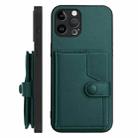 For iPhone 12 Pro Button Card Bag RFID Anti-theft Phone Case(Green) - 2