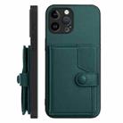 For iPhone 12 Pro Max Button Card Bag RFID Anti-theft Phone Case(Green) - 2