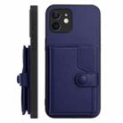 For iPhone 12 mini Button Card Bag RFID Anti-theft Phone Case(Blue) - 2