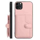 For iPhone 11 Pro Max Button Card Bag RFID Anti-theft Phone Case(Pink) - 2