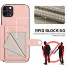 For iPhone 11 Pro Max Button Card Bag RFID Anti-theft Phone Case(Pink) - 3