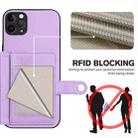 For iPhone 11 Pro Max Button Card Bag RFID Anti-theft Phone Case(Purple) - 3