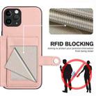 For iPhone 11 Pro Button Card Bag RFID Anti-theft Phone Case(Pink) - 3