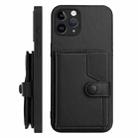 For iPhone 11 Pro Button Card Bag RFID Anti-theft Phone Case(Black) - 2