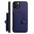 For iPhone 11 Pro Button Card Bag RFID Anti-theft Phone Case(Blue) - 2
