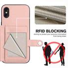 For iPhone XS / X Button Card Bag RFID Anti-theft Phone Case(Pink) - 3