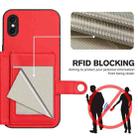 For iPhone XS / X Button Card Bag RFID Anti-theft Phone Case(Red) - 3