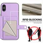 For iPhone XS / X Button Card Bag RFID Anti-theft Phone Case(Purple) - 3