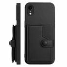 For iPhone XR Button Card Bag RFID Anti-theft Phone Case(Black) - 2