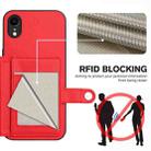 For iPhone XR Button Card Bag RFID Anti-theft Phone Case(Red) - 3