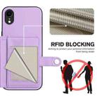 For iPhone XR Button Card Bag RFID Anti-theft Phone Case(Purple) - 3