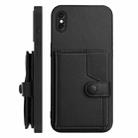 For iPhone XS Max Button Card Bag RFID Anti-theft Phone Case(Black) - 2